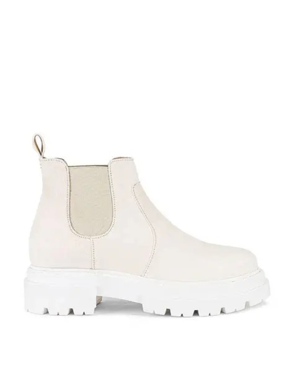 Free People Cream Leather Chelsea Platform Booties